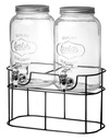 Drankdispenser met houder - 2x 3 liter - smaakwater leeg