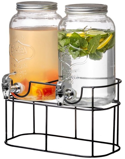 Drankdispenser met houder - 2x 3 liter
